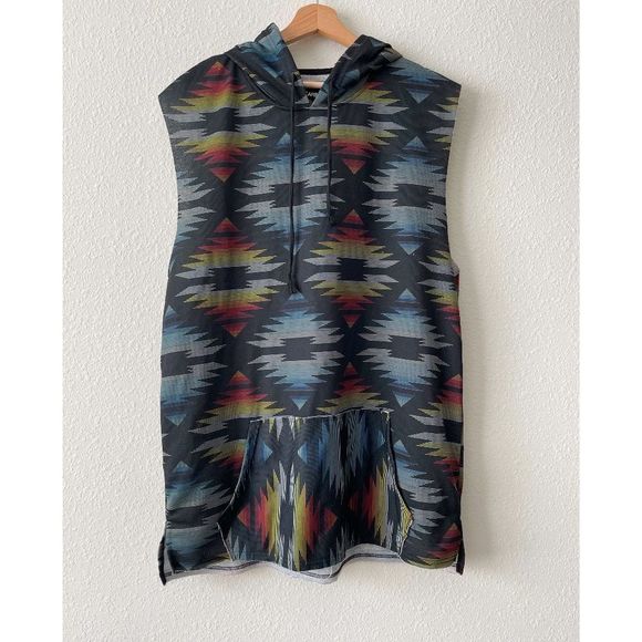 Carbon Patterned Sleeveless Pullover Hoodie NWT XXL - Picture 1 of 3